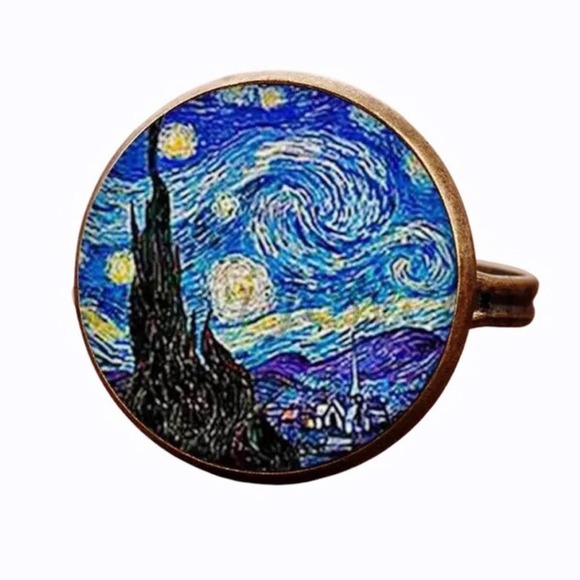 THE STARRY NIGHT Van Gogh Artisan Adjustable Ring - Picture 5 of 5
